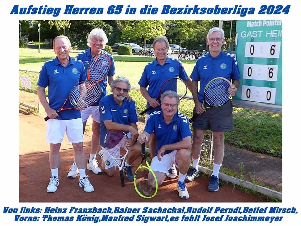 Aufstieg H65 Mannschafte Bezirksoberliga 2024